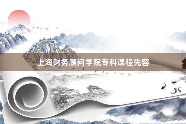 上海财务顾问学院专科课程先容